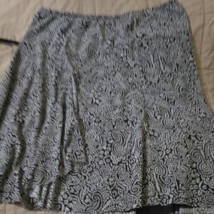Elegant Black and White Paisley Skirt